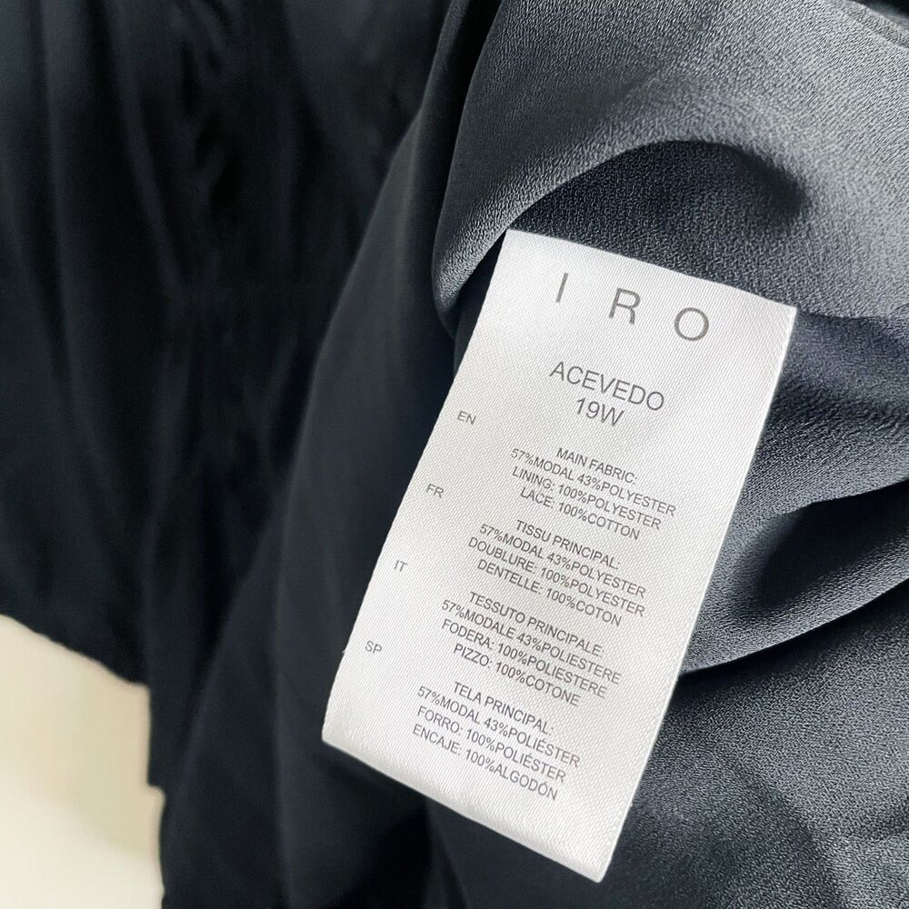 NEW IRO Black Ruffle Mini Dress - Picture 7 of 7